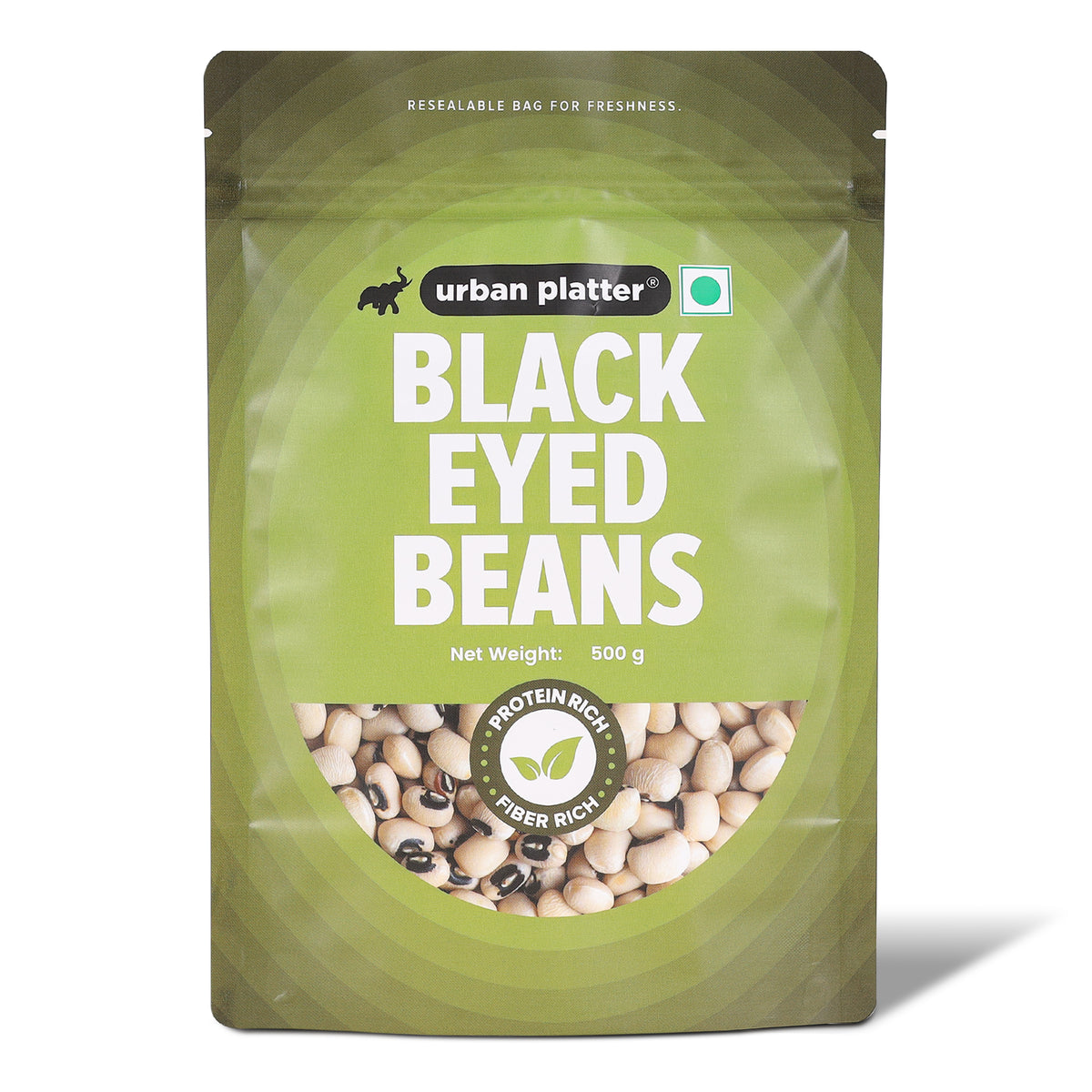 Black Eyed Beans, 500g (White Lobia/ Chawli | 23g Protein | 11g Fiber | Nourishing whole beans for Gravies, Curries, Bowls, & Salads)