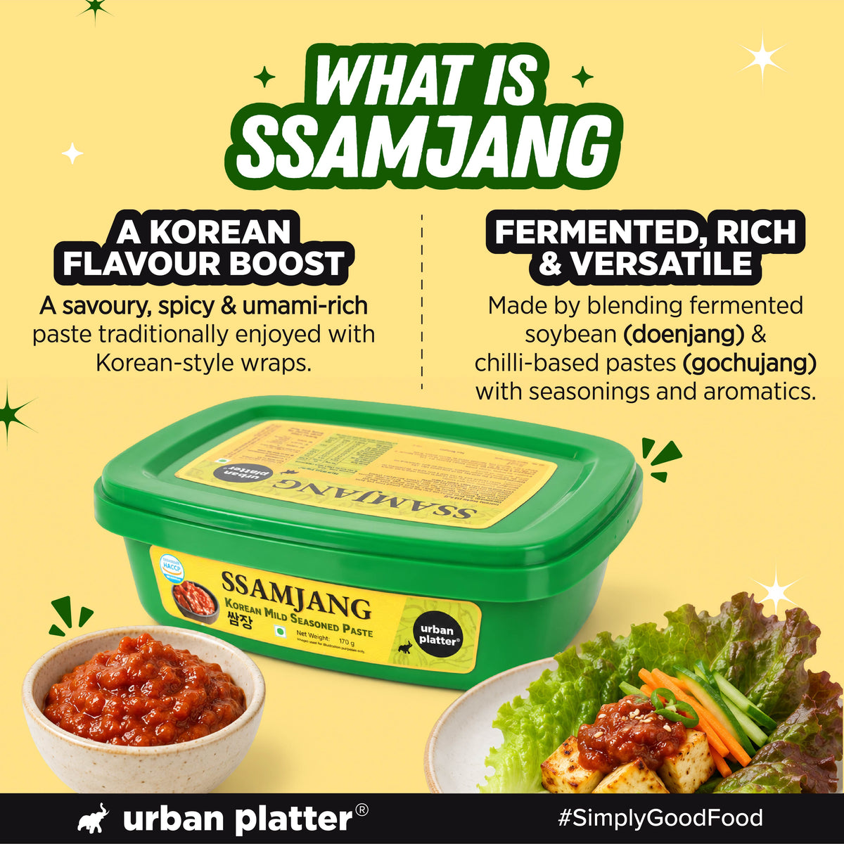 Ssamjang Paste, 170g (Spicy, Savoury & Umami-Rich Korean Culinary Paste | Perfect for BBQ, Lettuce Wraps, Rice, Noodles & Stir-Fries)
