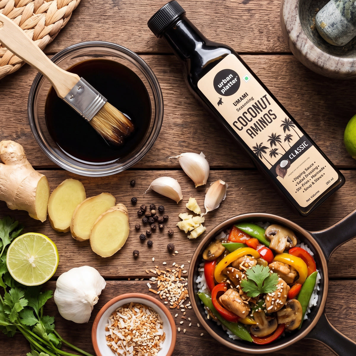 Coconut Aminos, 250ml (Umami Seasoning Sauce, Soy-free, Gluten-free, Perfect for Dipping Asian Appetizers, Dressings)