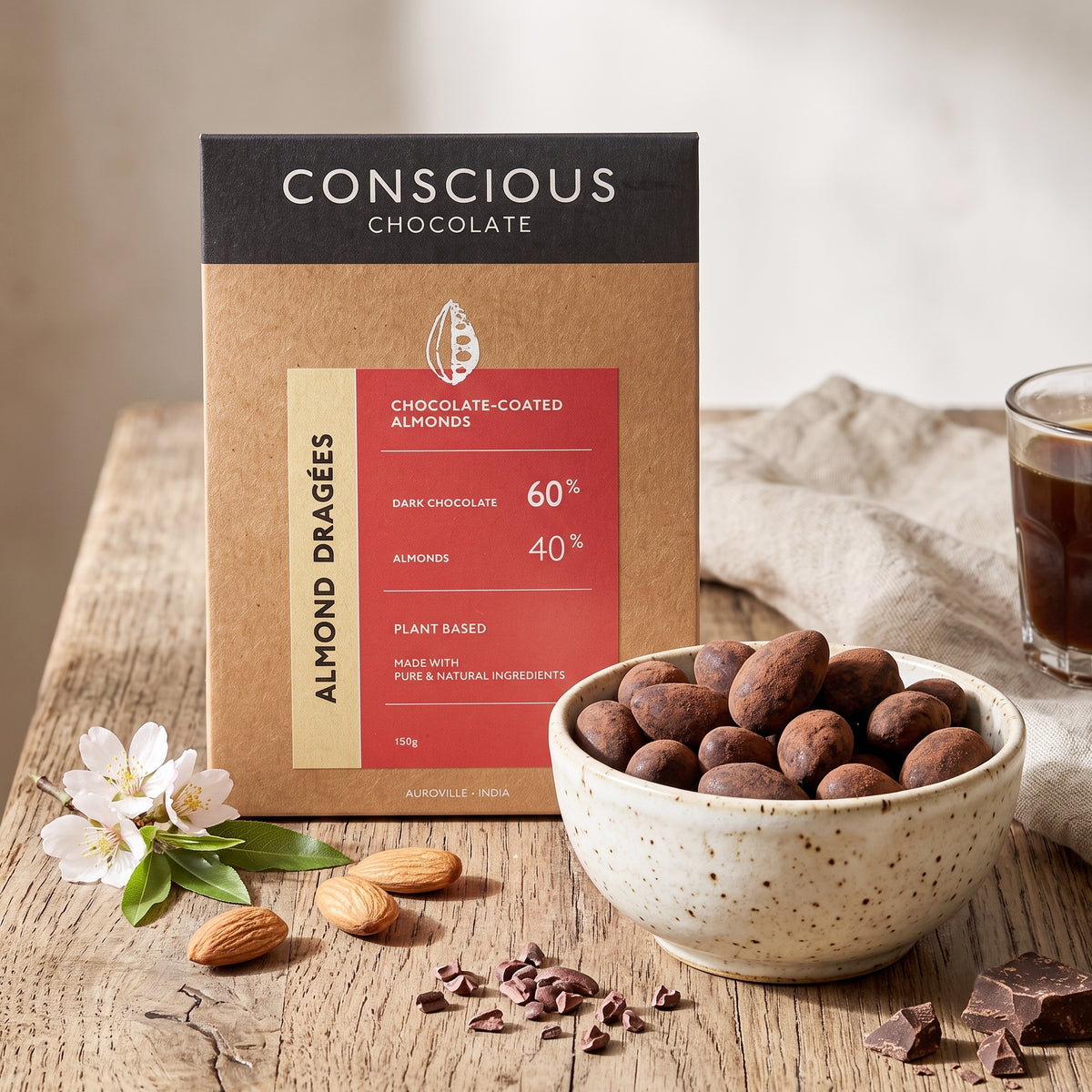 Chocolate Coated Nuts - Dragees- Almond, 150g