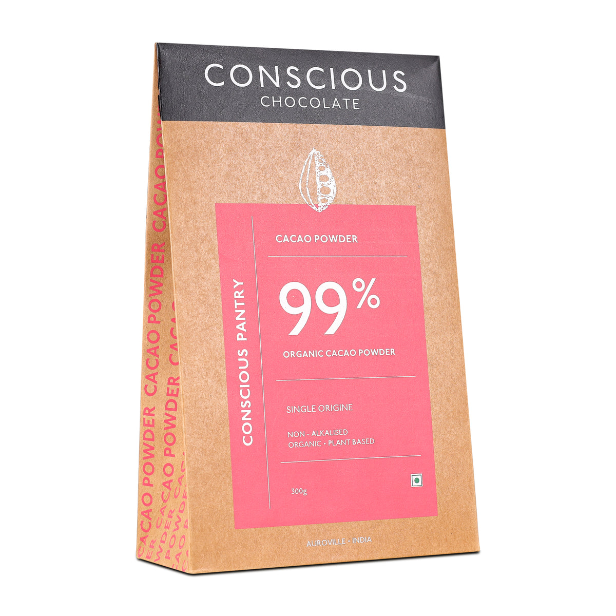 Organic Cacao Powder, 300g | Non-Alkalised | Raw | Vegan | Artisanal Indian Cacao | Single-Origin