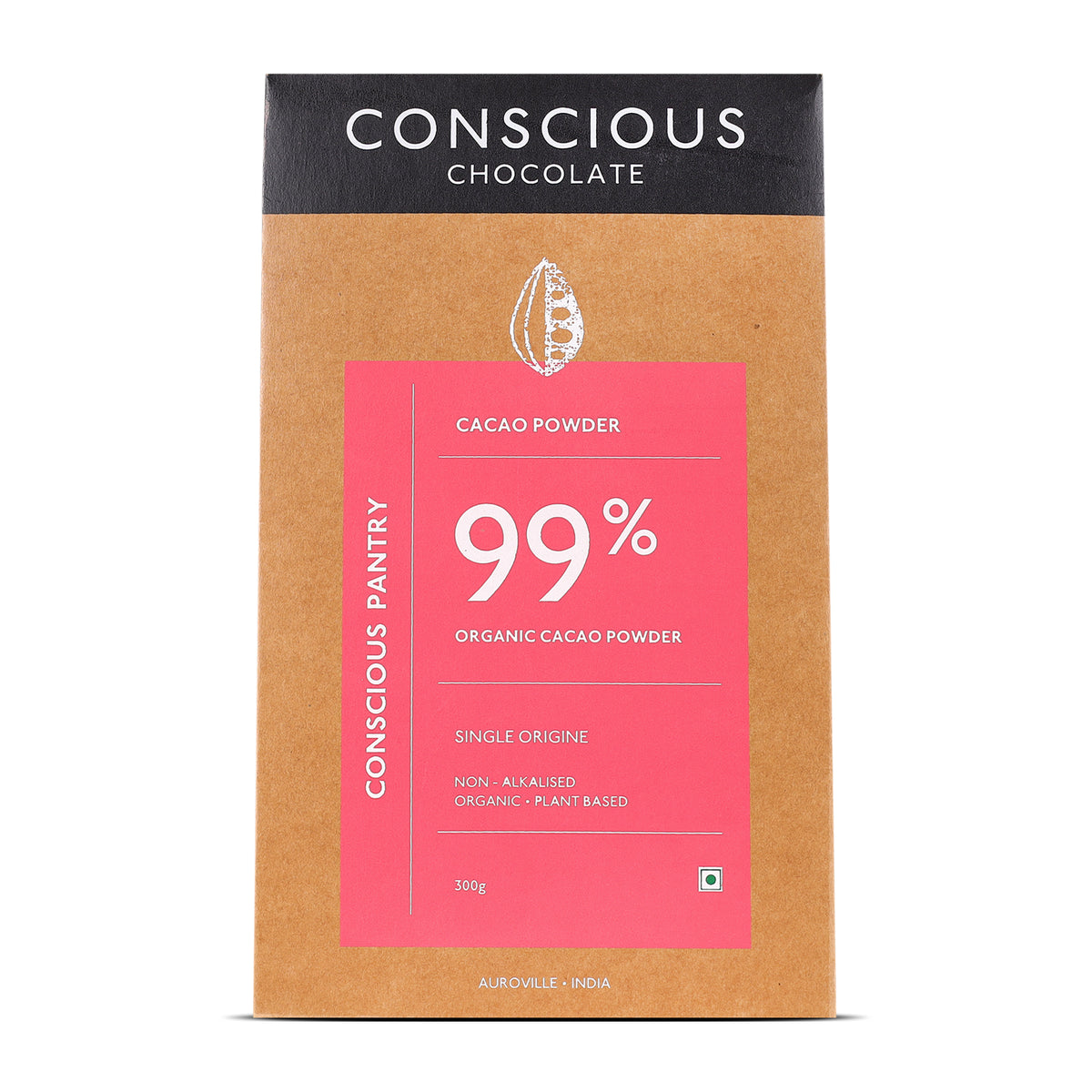 Organic Cacao Powder, 300g | Non-Alkalised | Raw | Vegan | Artisanal Indian Cacao | Single-Origin