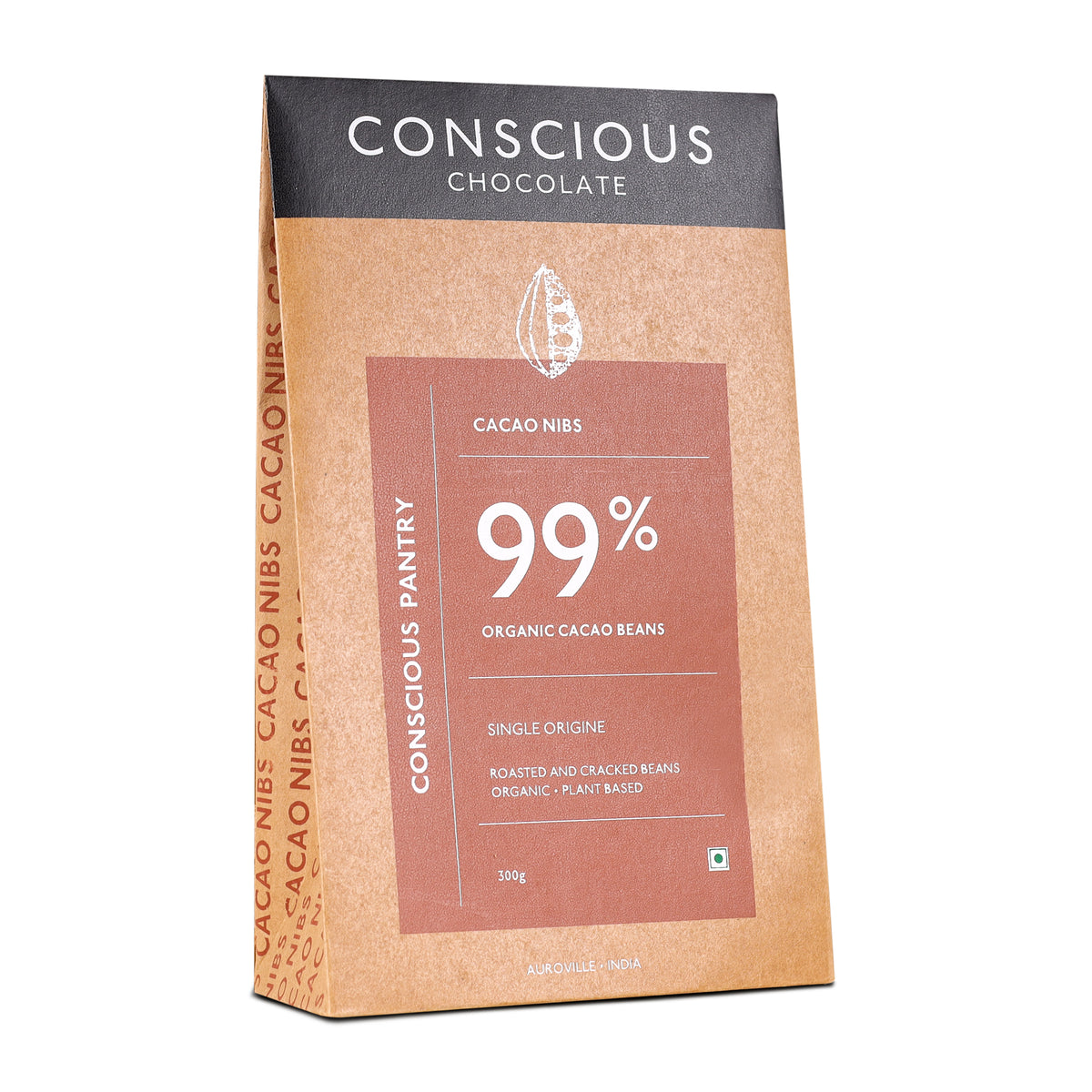 Roasted & Cracked Organic Cocoa Beans / Nibs / Granulas, 300g (Organic, Gluten-free, Soy Free, Plant-based)