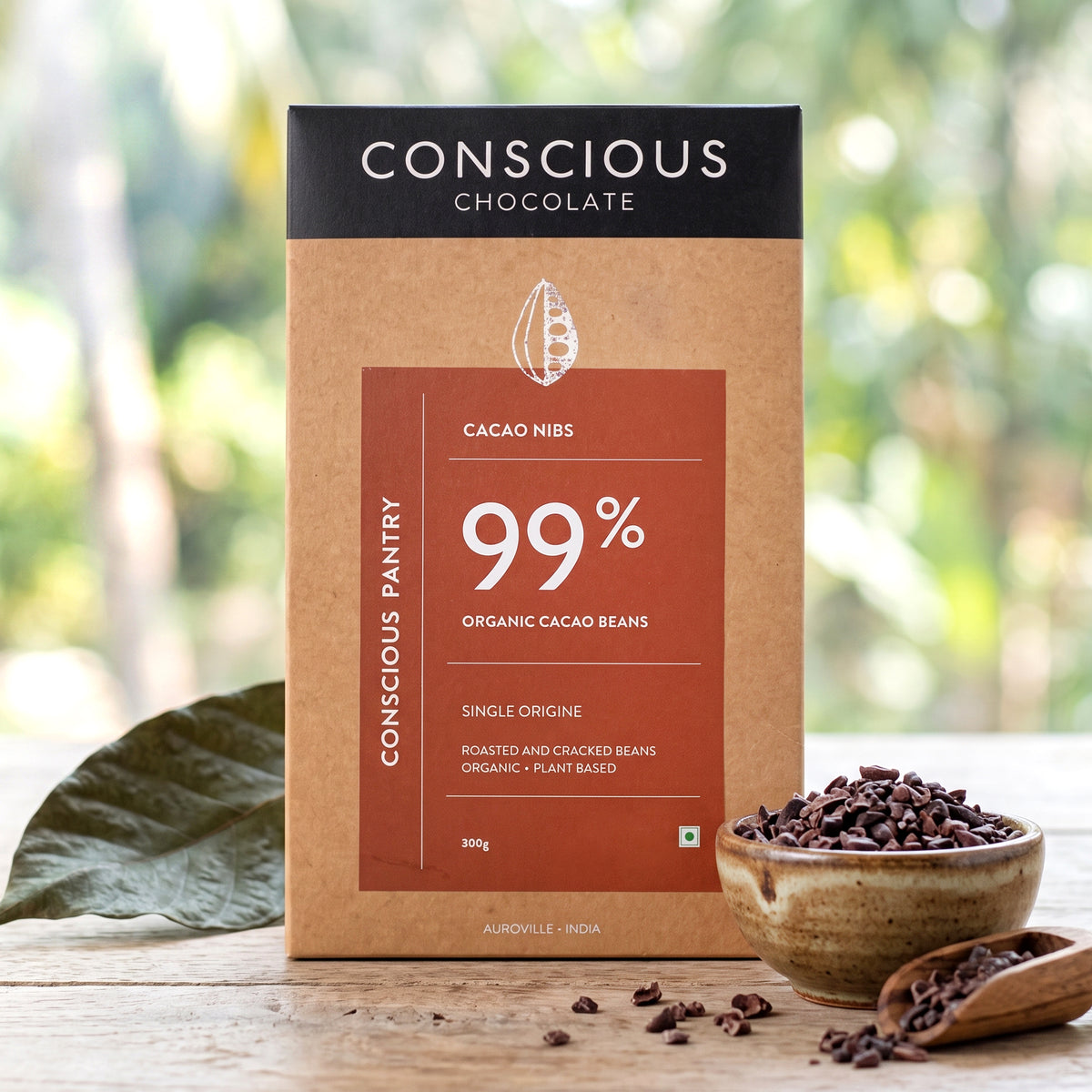 Roasted & Cracked Organic Cocoa Beans / Nibs / Granulas, 300g (Organic, Gluten-free, Soy Free, Plant-based)