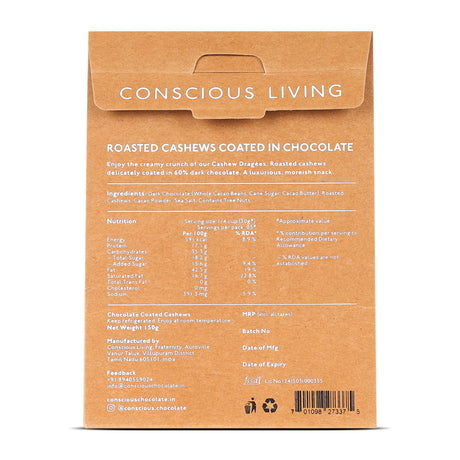 Chocolate coated nuts - Dragees- Cashew, 150g