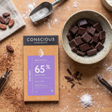 65% Semi-Sweet Dark Organic Exotic Artisanal Chocolate Bar, 60g