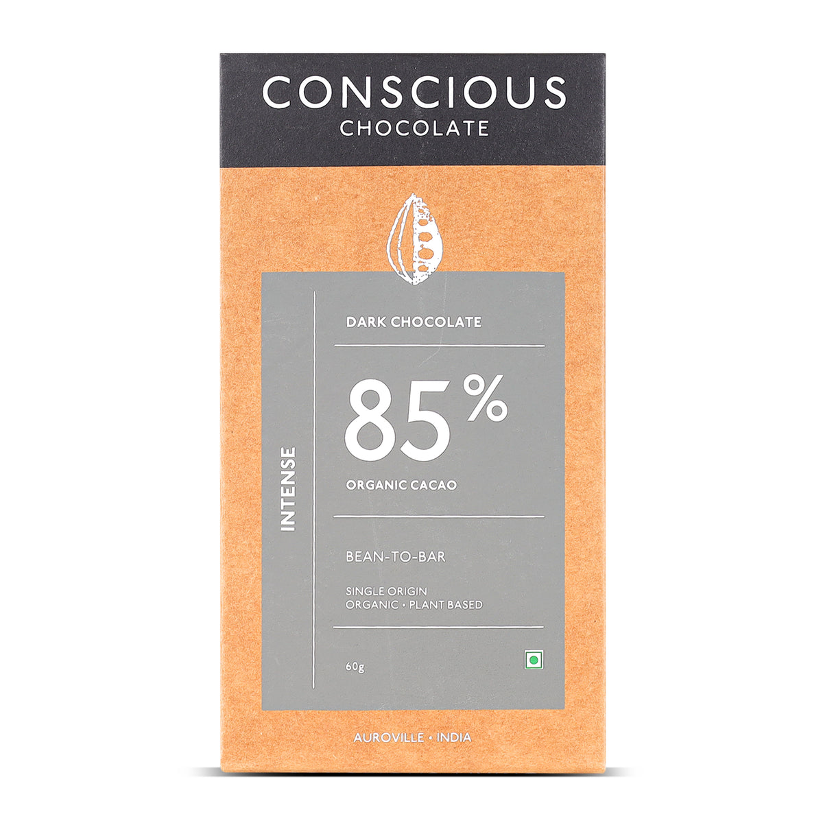 Intense 85% Dark Organic Chocolate Bar 60g