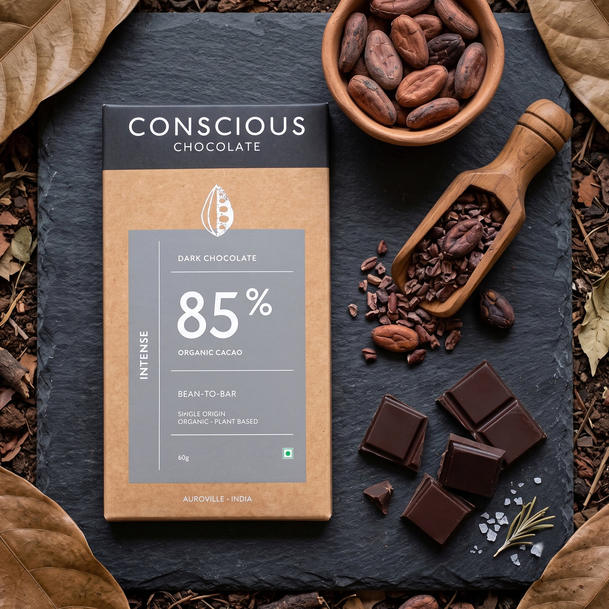 Intense 85% Dark Organic Chocolate Bar 60g