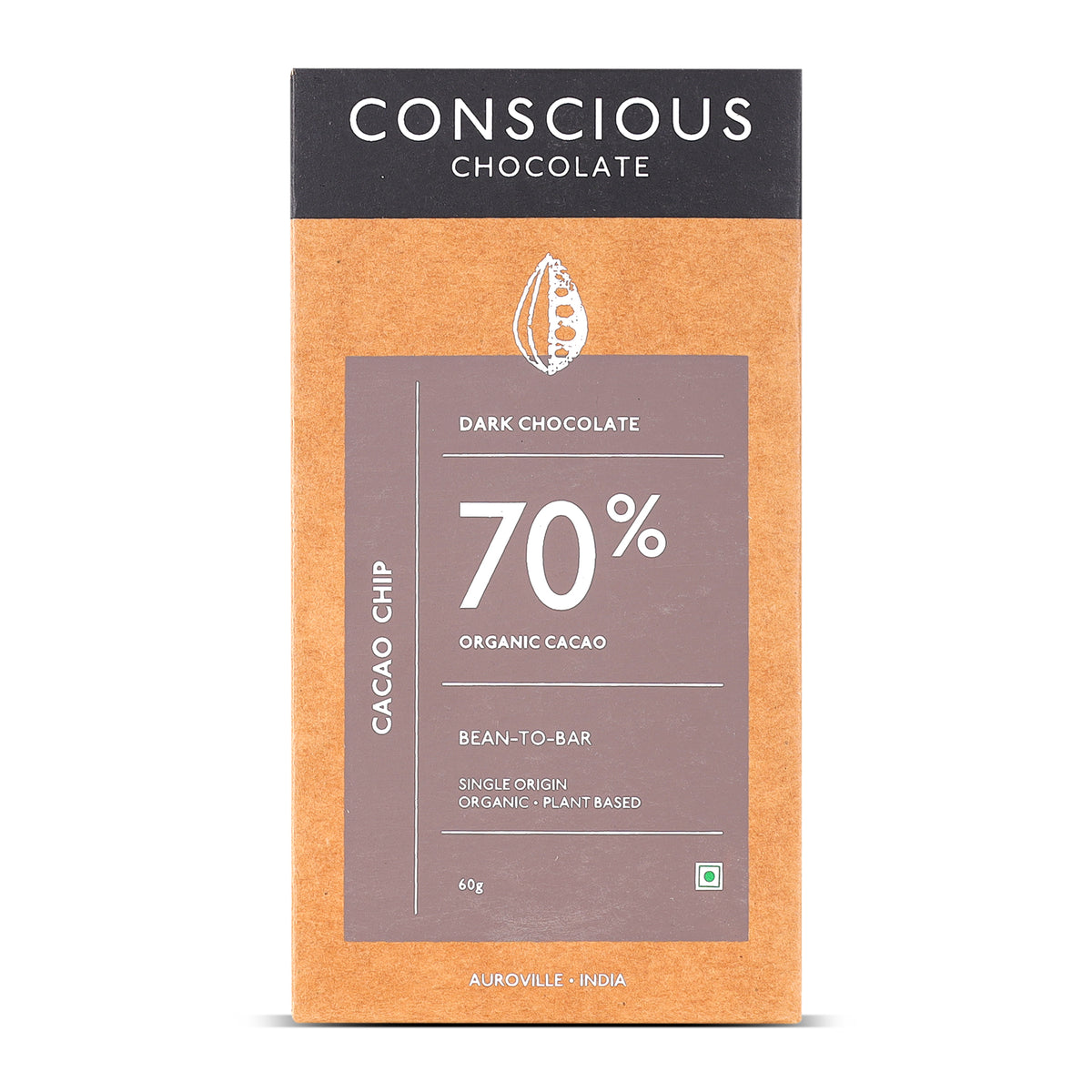 70% Cacao Chip Dark Chocolate, 60g