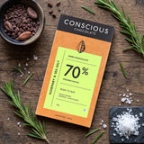 Organic 70% Rosemary and Sea Salt Dark Chocolate Bar, 60g