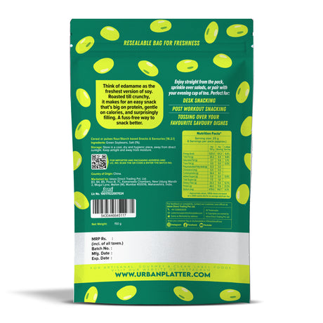Roasted Salted Edamame (46% Protein, 14% Fiber, Lightly Salted Young Green Soybeans, Highest Plant Protein Supersnack)