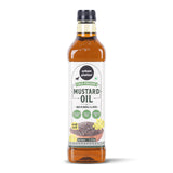 Mustard Oil, 1L (Unrefined Kacchi Ghaani Sarson Oil, High in Omega-3 & MUFA, Cholesterol Free & Trans-Fat Free | Indian Cooking Oil)