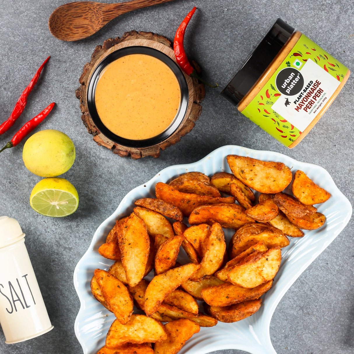 Urban Platter Peri Peri Mayo, 300g [Dairy-free Mayonnaise, No Palm Oil, No Trans-fat]