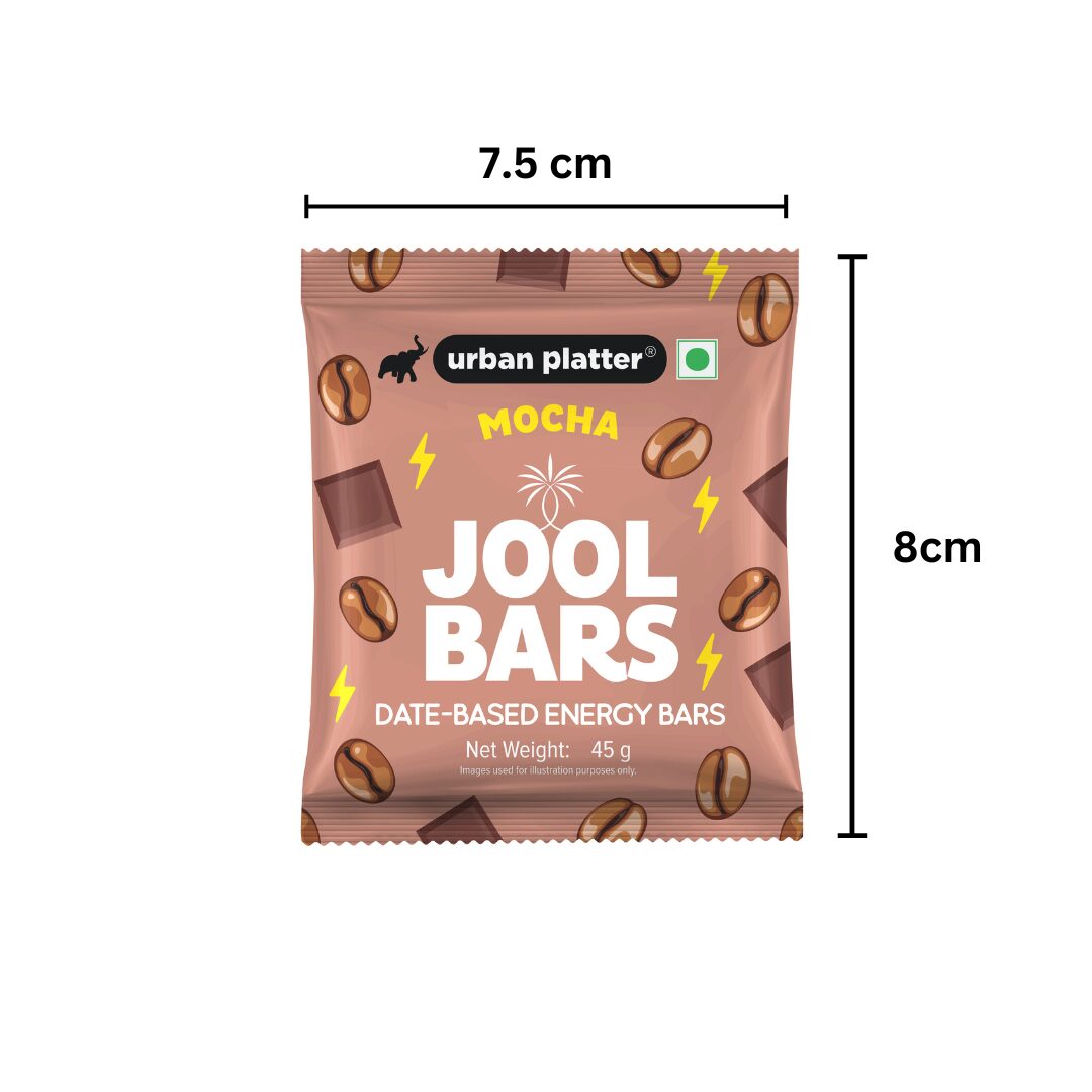 Urban Platter Mocha Jool Bars, 45g (Medjool Date Based | Energy Bars | Pack of 1 | Plant Based | With Rolled Oats and Almond Flour)