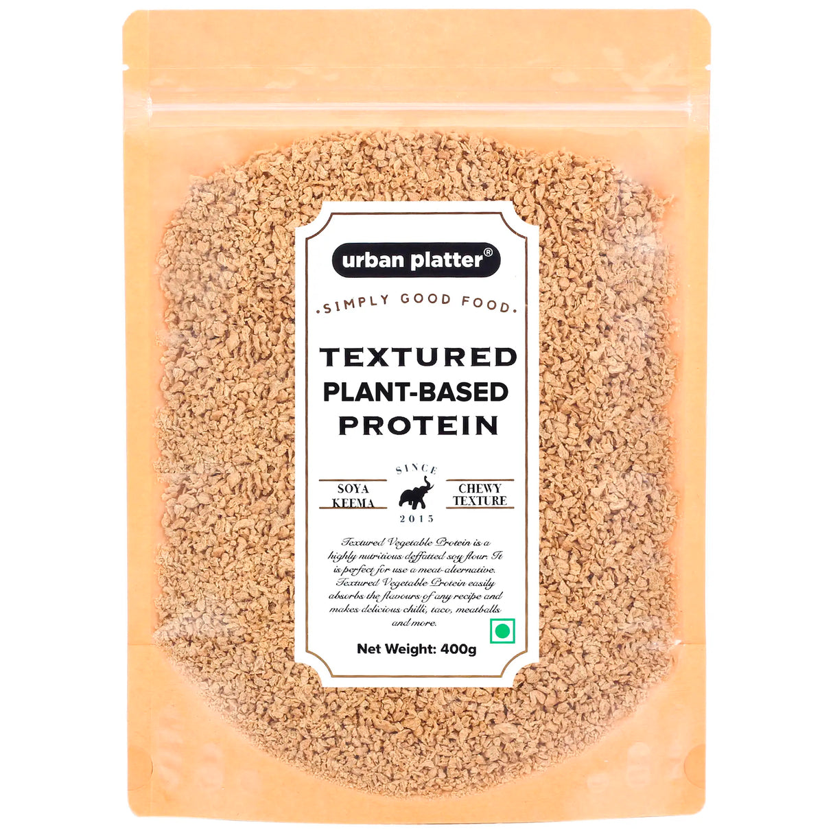 Urban Platter Textured Protein Bits, 400g (All Natural, Gluten-free, Soy-based TVP)