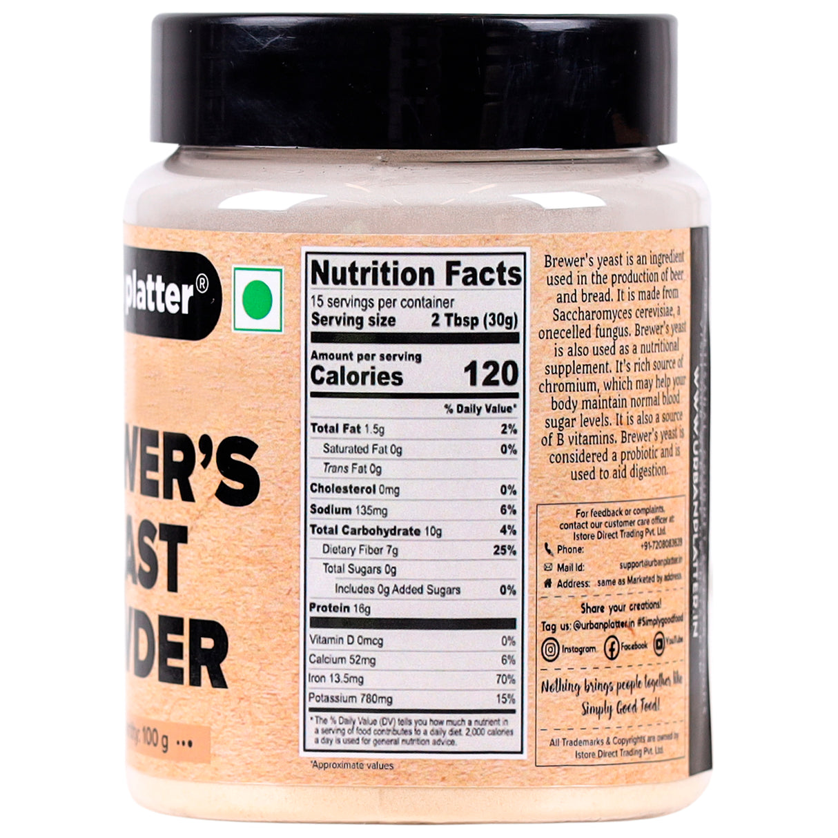 Urban Platter Brewer's Yeast Powder, 100g