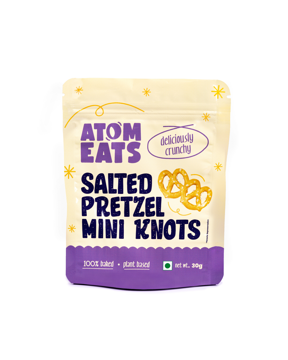 Atom Eats Salted Pretzel Mini Knots, 30g