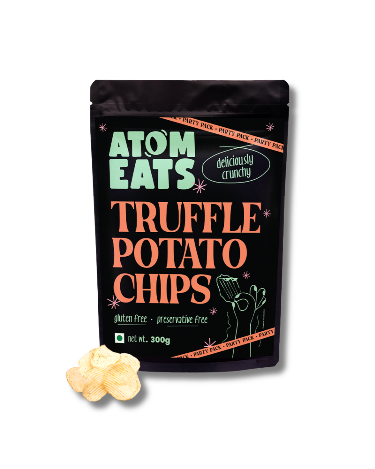 Atom Eats Truffle Potato Chips Party Pack, 300g