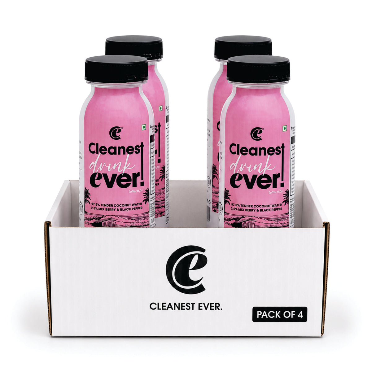 100% Natural Mix Berry Black Pepper Tender Coconut Water - 200ml, Pack of 4 (No Added Sugar, No Preservatives)