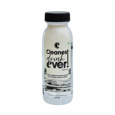 100% Natural Tender Coconut Water with Malai Chunks - 200ml, Pack of 4 (No Added Sugar, No Preservatives)