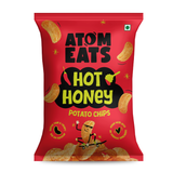 Atom Eats Hot Honey Potato Chips, 60g (Crispy Potato Chips, Sweet & Spicy Honey Chilli Flavor, Bold Crunchy Snack)