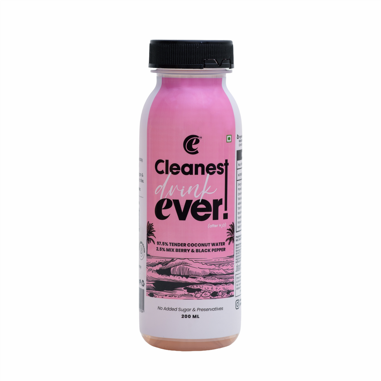 100% Natural Mix Berry Black Pepper Tender Coconut Water - 200ml, Pack of 4 (No Added Sugar, No Preservatives)