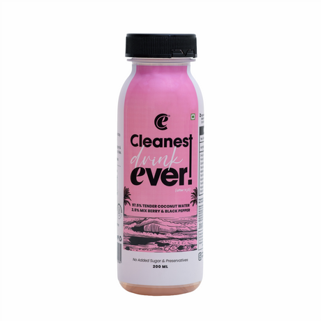 100% Natural Mix Berry Black Pepper Tender Coconut Water - 200ml, Pack of 4 (No Added Sugar, No Preservatives)
