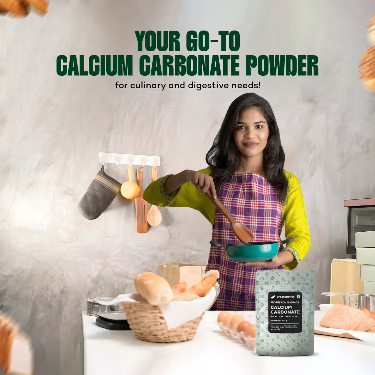 Urban Platter Calcium Carbonate Powder, 100g [Chuna]