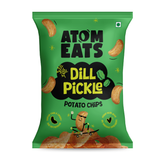 Atom eats Dill Pickle Potato Chips, 60g (Crispy Potato Chips, Tangy Dill Pickle Flavor, Bold & Crunchy Snack)