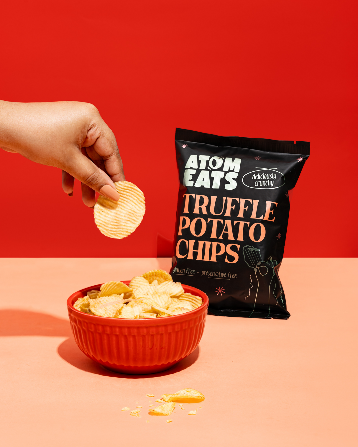 Atom Eats Truffle Ruffled Potato Chips, 40g