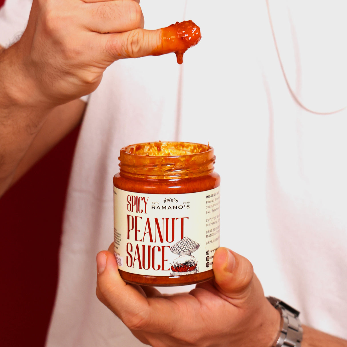 Spicy Peanut Sauce, 190g (Creamy Roasted Peanut Sauce with Chilli | Rich & Spicy | No MSG | No Preservatives | Ready to Use)