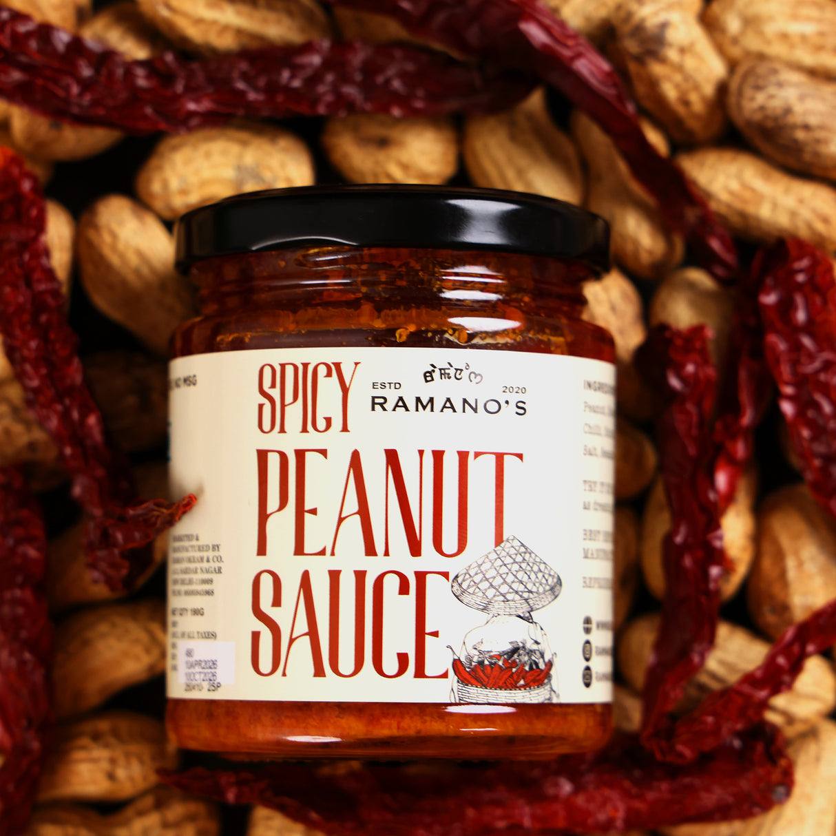 Spicy Peanut Sauce, 190g (Creamy Roasted Peanut Sauce with Chilli | Rich & Spicy | No MSG | No Preservatives | Ready to Use)