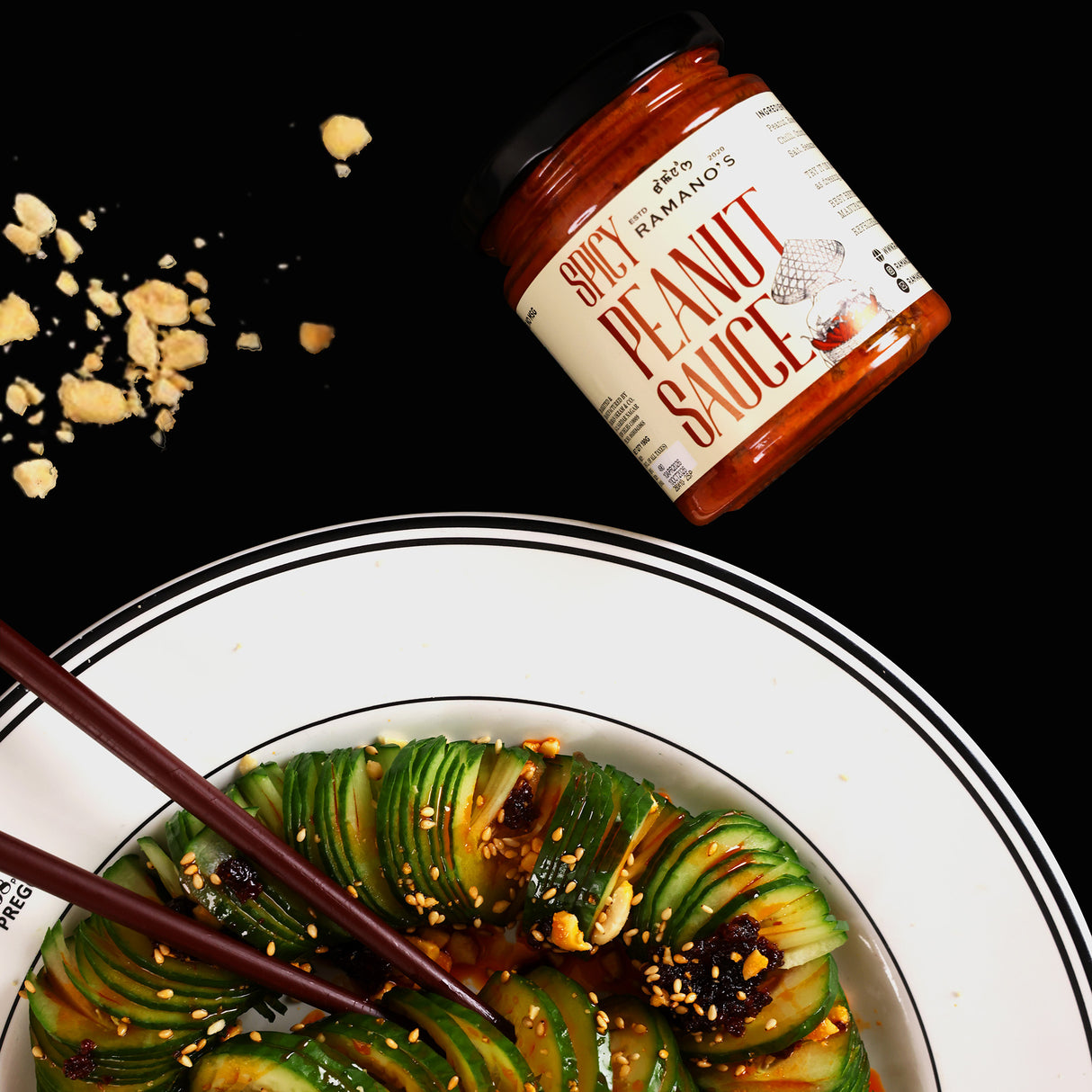 Spicy Peanut Sauce, 190g (Creamy Roasted Peanut Sauce with Chilli | Rich & Spicy | No MSG | No Preservatives | Ready to Use)