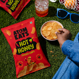 Atom Eats Hot Honey Potato Chips, 60g (Crispy Potato Chips, Sweet & Spicy Honey Chilli Flavor, Bold Crunchy Snack)
