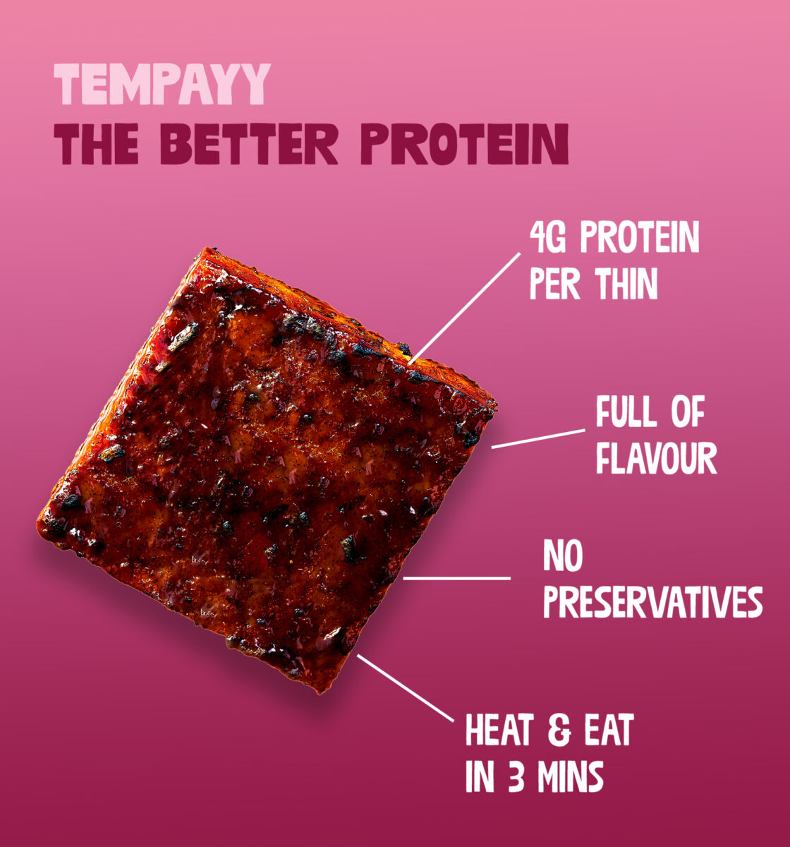 Hello Tempayy Korean BBQ Tempeh Thins, 150g (Protein Rich | Ready To Eat | High Fiber | Plant Based)