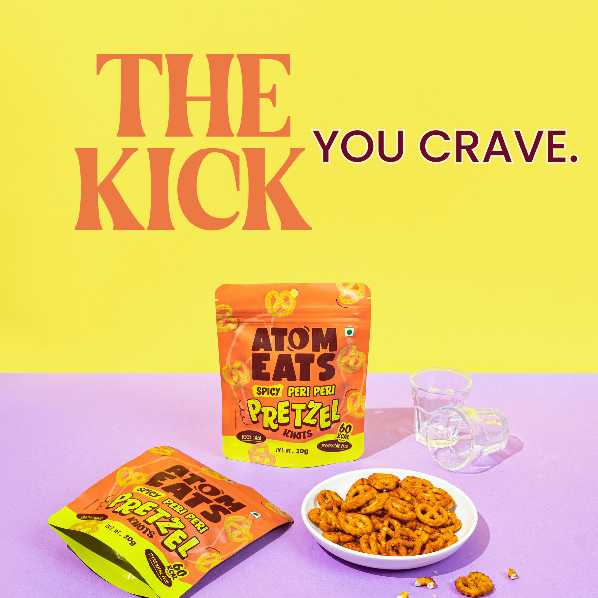 Atom Eats Peri Peri Pretzels, 30g