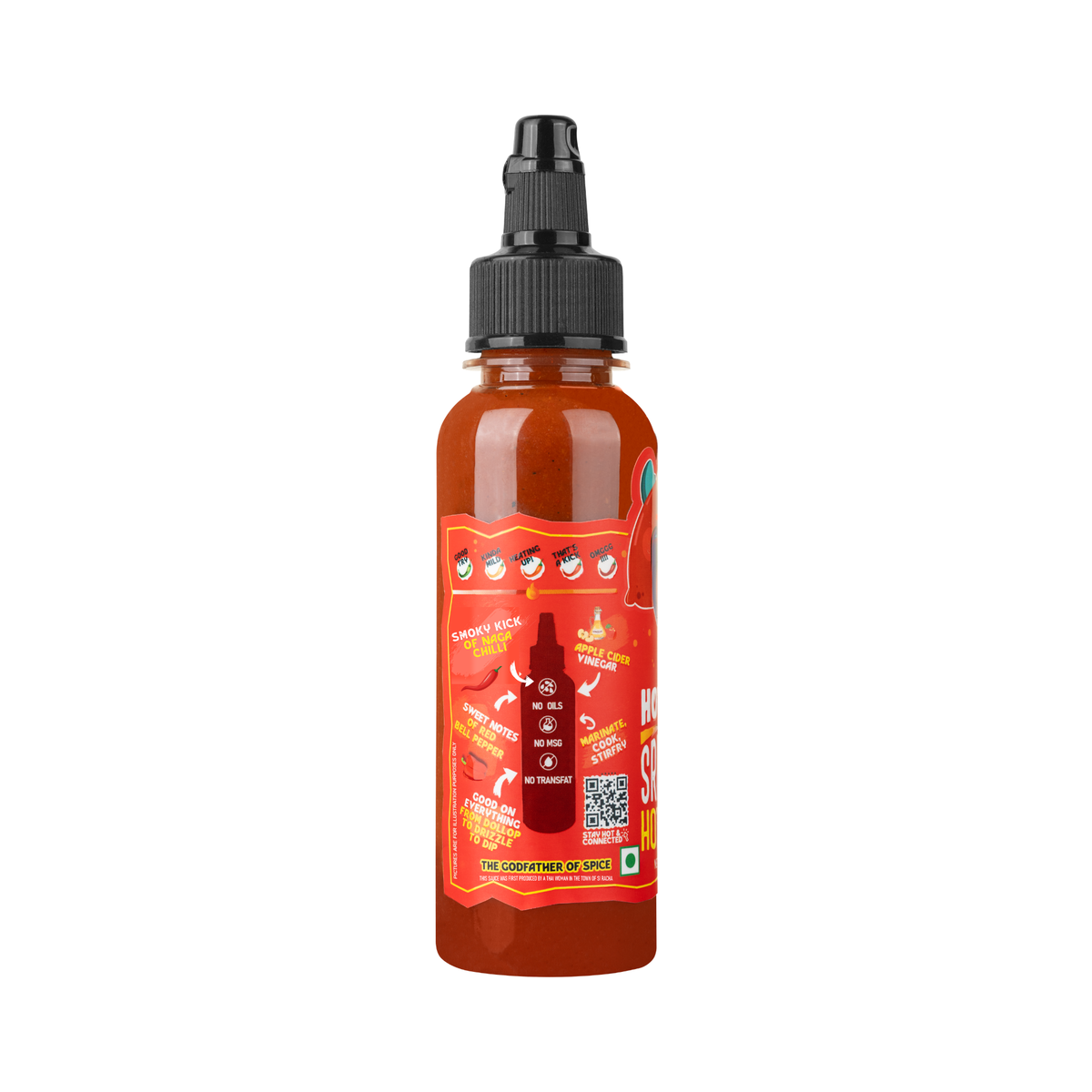 Naga Chilli Sriracha Sauce, 170g (Made of Smoky, Tangy and Spicy Flavour , NO MSG, No Oil, Vegan)