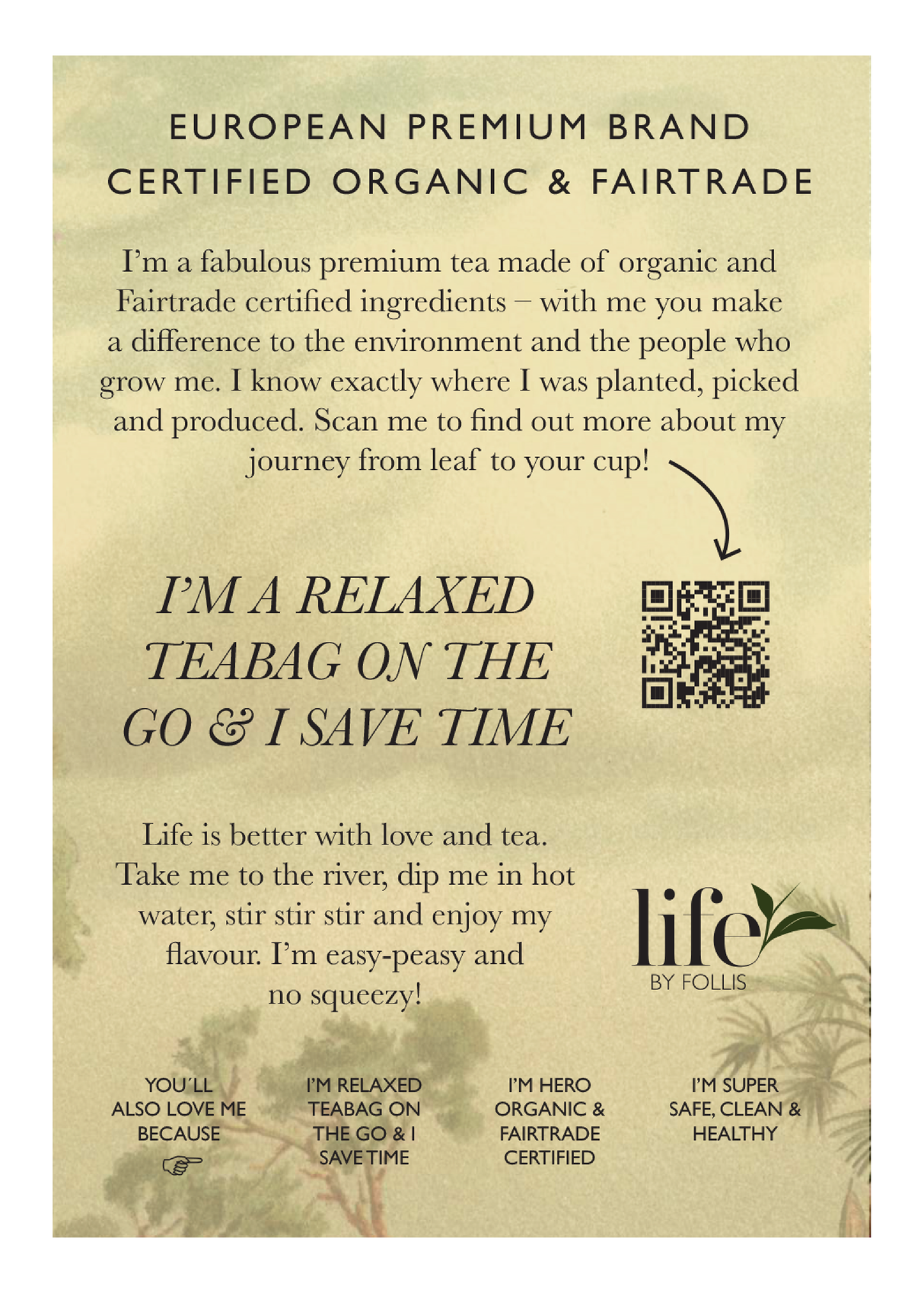 Life By Follis Natural Green Tea, 20 Enveloped Tea Bags