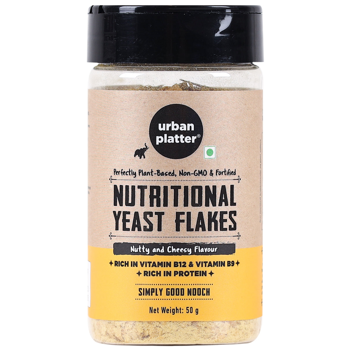 Urban Platter Nutritional Yeast Flakes, 50g [Good Source of B12 | Gluten-Free | Nutty and Cheesy Tasting Nooch | Perfect for Vegetarians | Seasoning]
