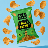 Atom eats Dill Pickle Potato Chips, 60g (Crispy Potato Chips, Tangy Dill Pickle Flavor, Bold & Crunchy Snack)