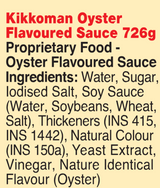 Kikkoman Oyster Flavoured Sauce, 726g | No Mushrooms, No Msg | Vegetarian - Made Using Soy Sauce As The Key Base Ingredient | Essential Ingredient