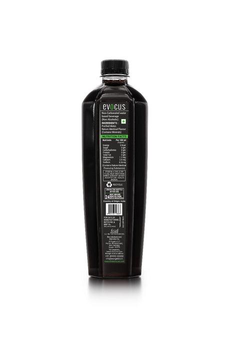 Back View of Evocus Black Water Bottle