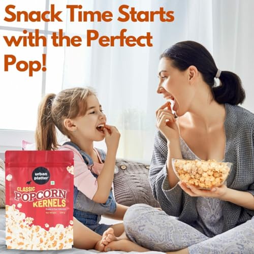 Urban Platter Popcorn Kernels, (Ready to Pop, Makes delicious and crunchy pop corn, Enjoy with our Range of seasonings, Product of India, Ready to pop Butterfly Popcorn)