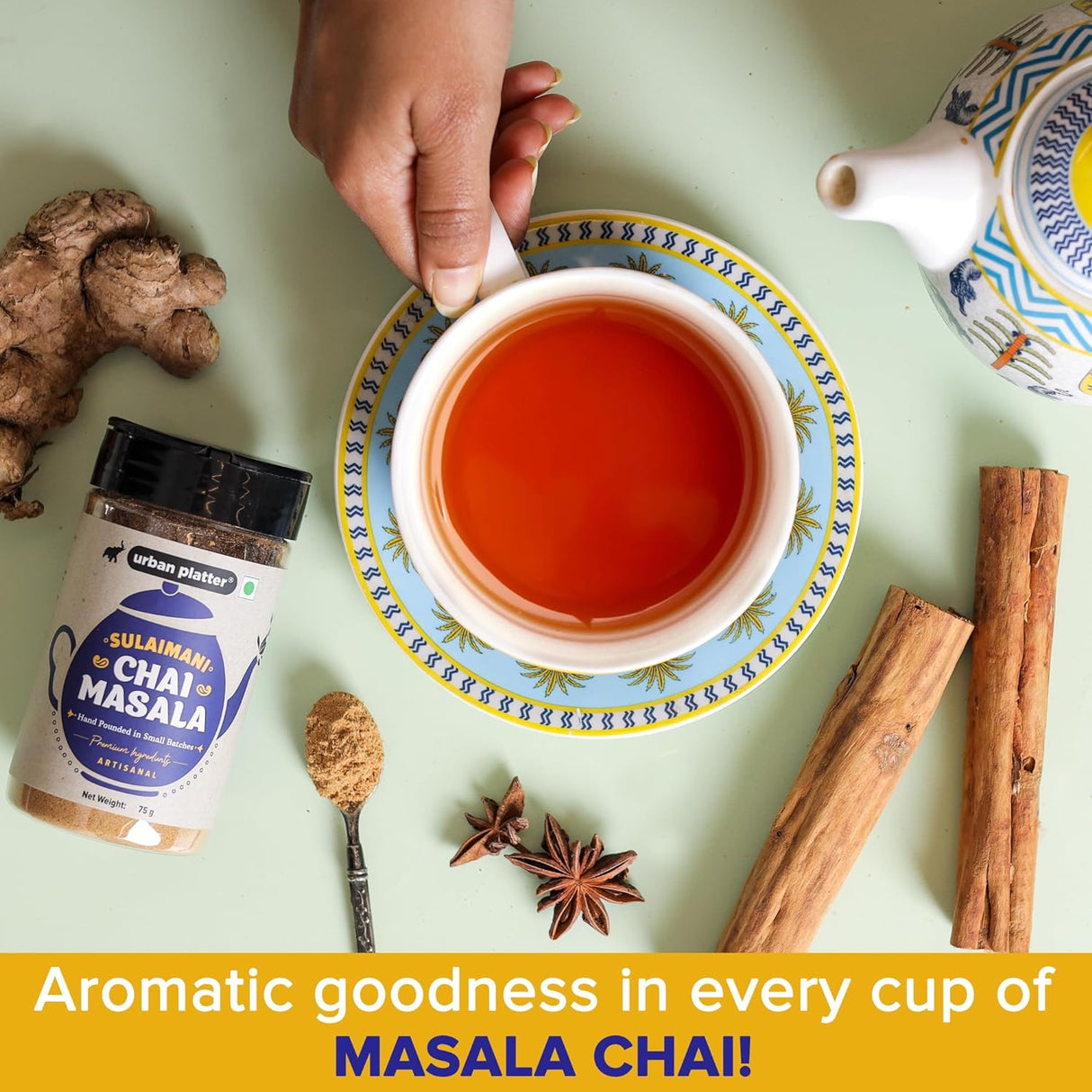 Sulaimani Chai Masala, 75g (Artisanal Tea Spice, Hand Pounded, Strong Flavour & Aroma)