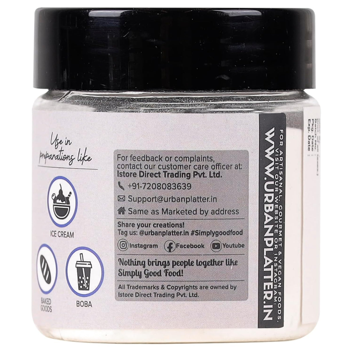 Urban Platter Sodium Alginate Powder, 50g [Food Grade | Molecular Gastronomy | Thickening Agent | Stabilizing Agent | Spherification]