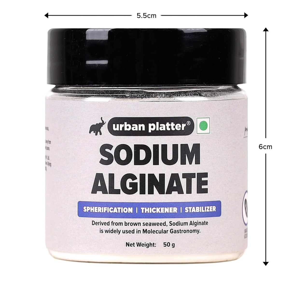 Urban Platter Sodium Alginate Powder, 50g [Food Grade | Molecular Gastronomy | Thickening Agent | Stabilizing Agent | Spherification]