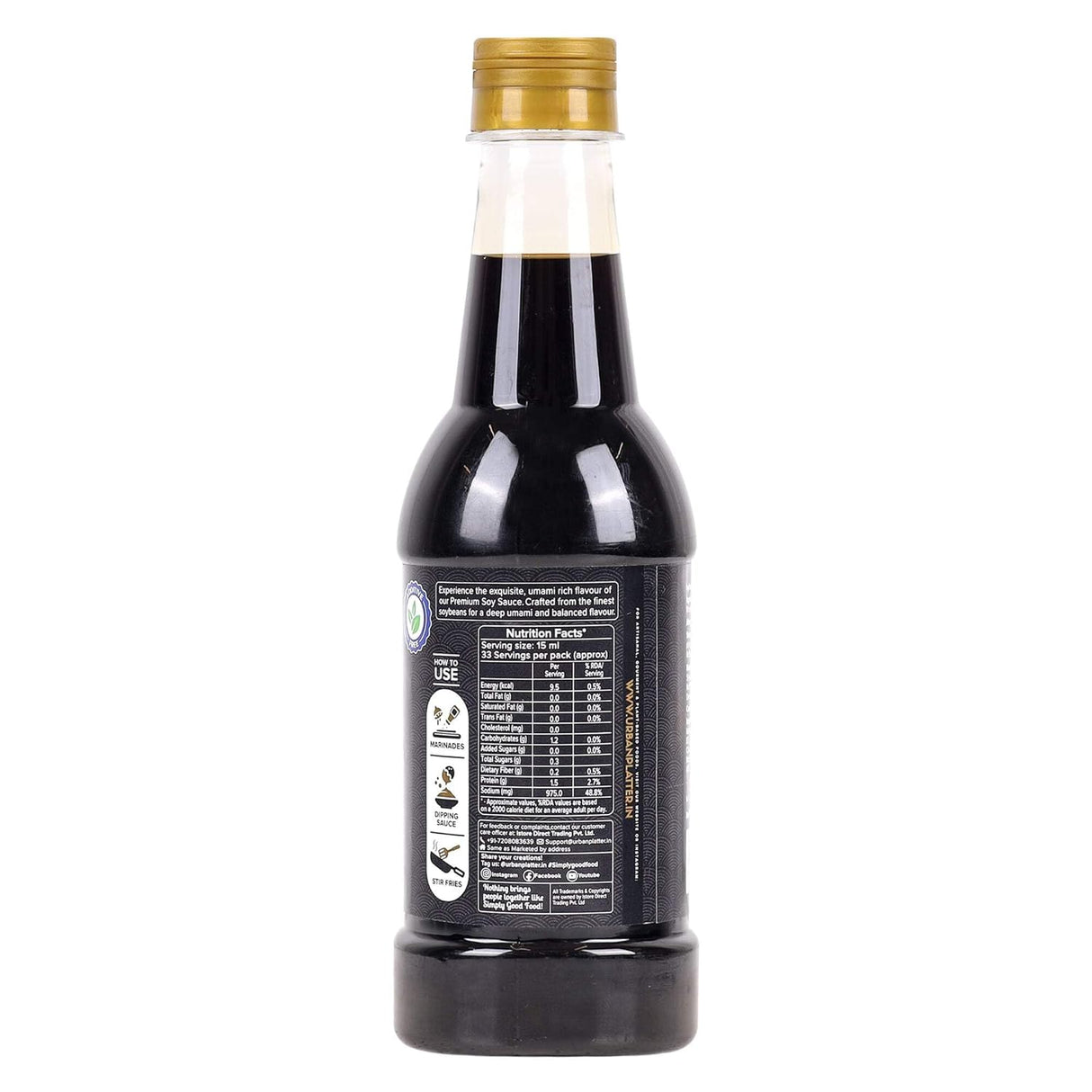 Premium Soy Sauce, 500ml (Traditionally Brewed from Soya Beans | All-purpose Asian Umami Seasoning | Clean-label)