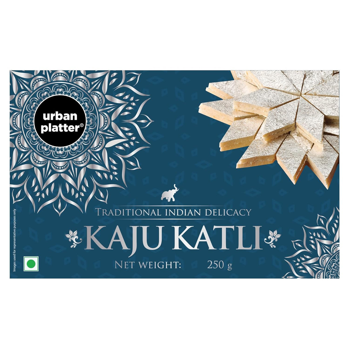 Urban Platter Kaju Katli, 250g (Traditional Indian Mithai | Cashew Nut Sweet | Kaju Barfi)