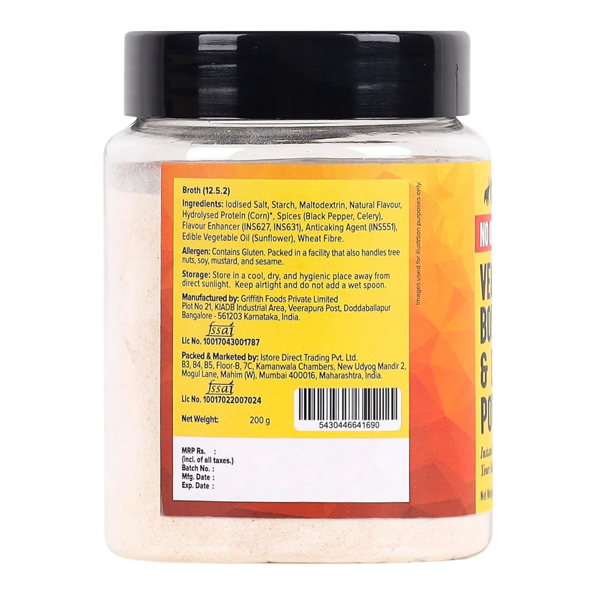 Urban Platter Vegetable Bouillon and Broth Powder, 200g (No Onion No Garlic, Plant-based Bouillon powder, Instant broth Powder, Umami-rich soups and stews).