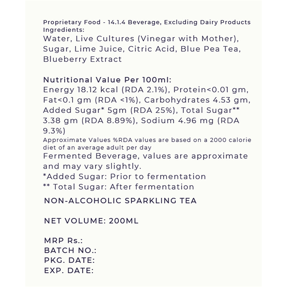 Blueberry Lemonade Kombucha, 200ml